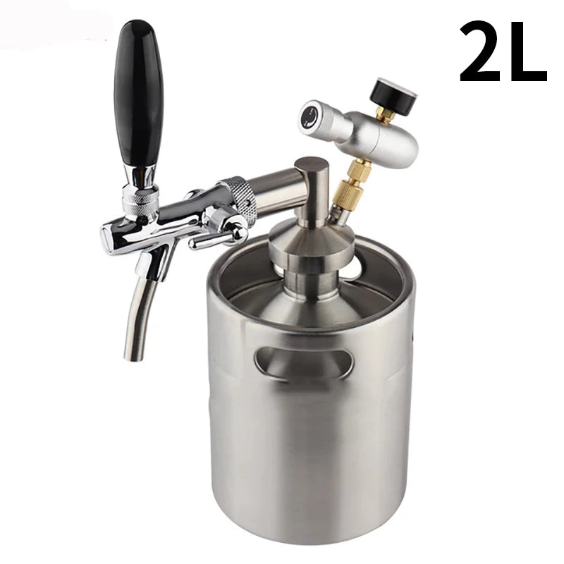Mini Keg Growler Kit 2L - Stainless Steel Beer Dispenser