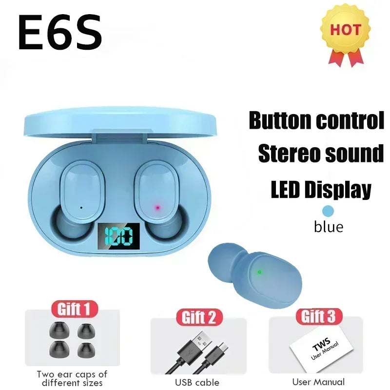 E6S Wireless Bluetooth Earphones | Noise Cancelling TWS Sport Buds ID