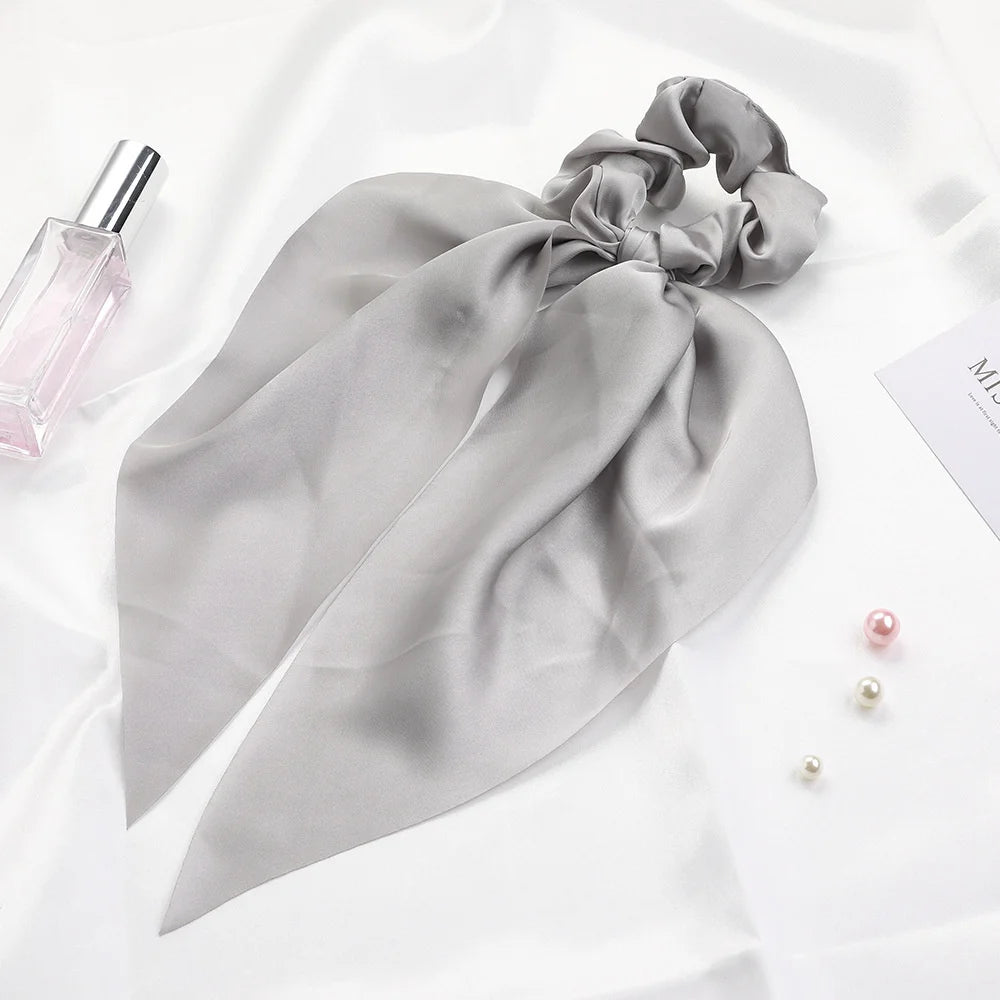 Scarf Pony Tail Scrunchie | Long Ribbon Bow Elastic Hair Tie