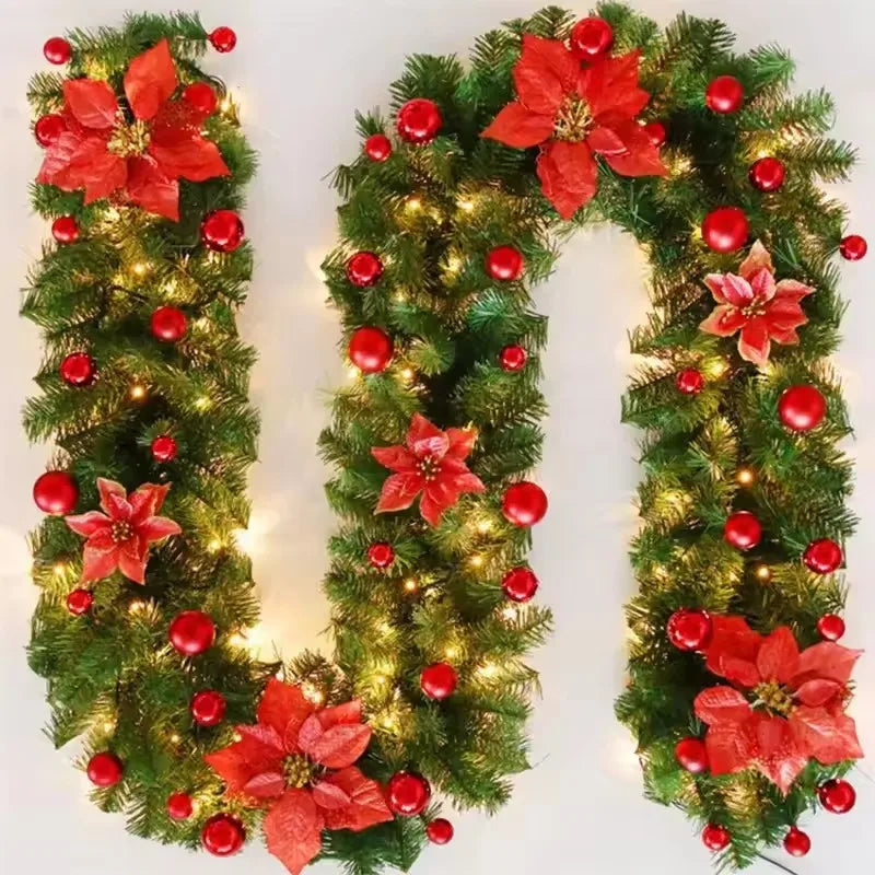 2.7m Pre-Lit Luxury Christmas Garland - LED Lush Greenery