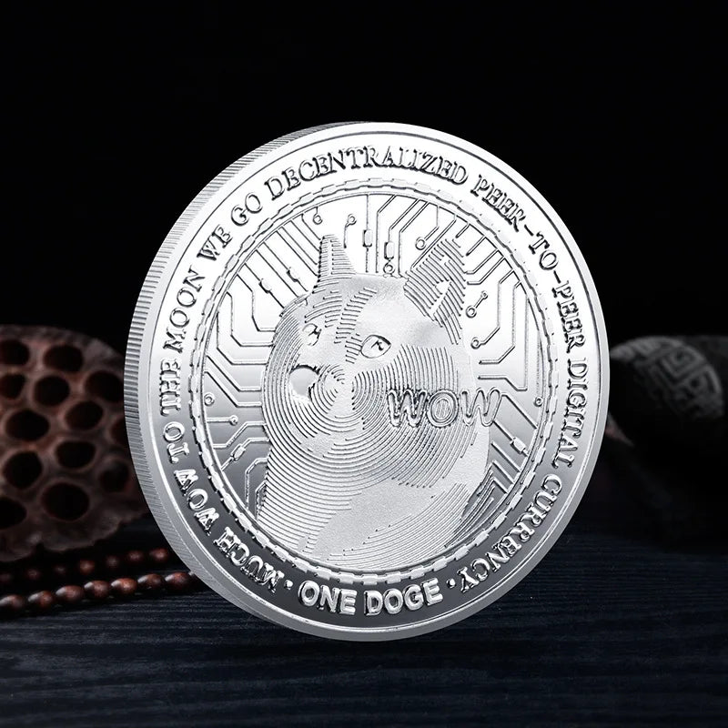 Dogecoin Collectible Coin | Gold Silver Plated Crypto Souvenir Gift Set