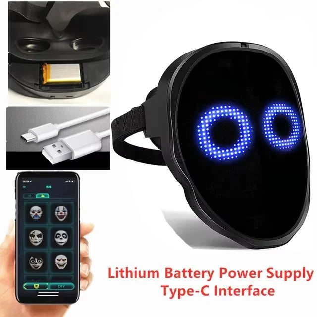 Programmable LED Mask - Bluetooth App Control Face Transform