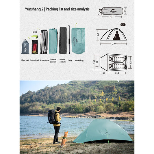 CloudUp 2 Upgraded Pro 2-Person Hiking Tent - 20D Waterproof