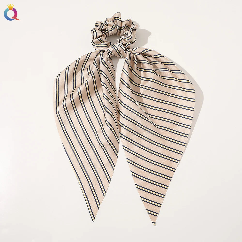 Scarf Pony Tail Scrunchie | Long Ribbon Bow Elastic Hair Tie