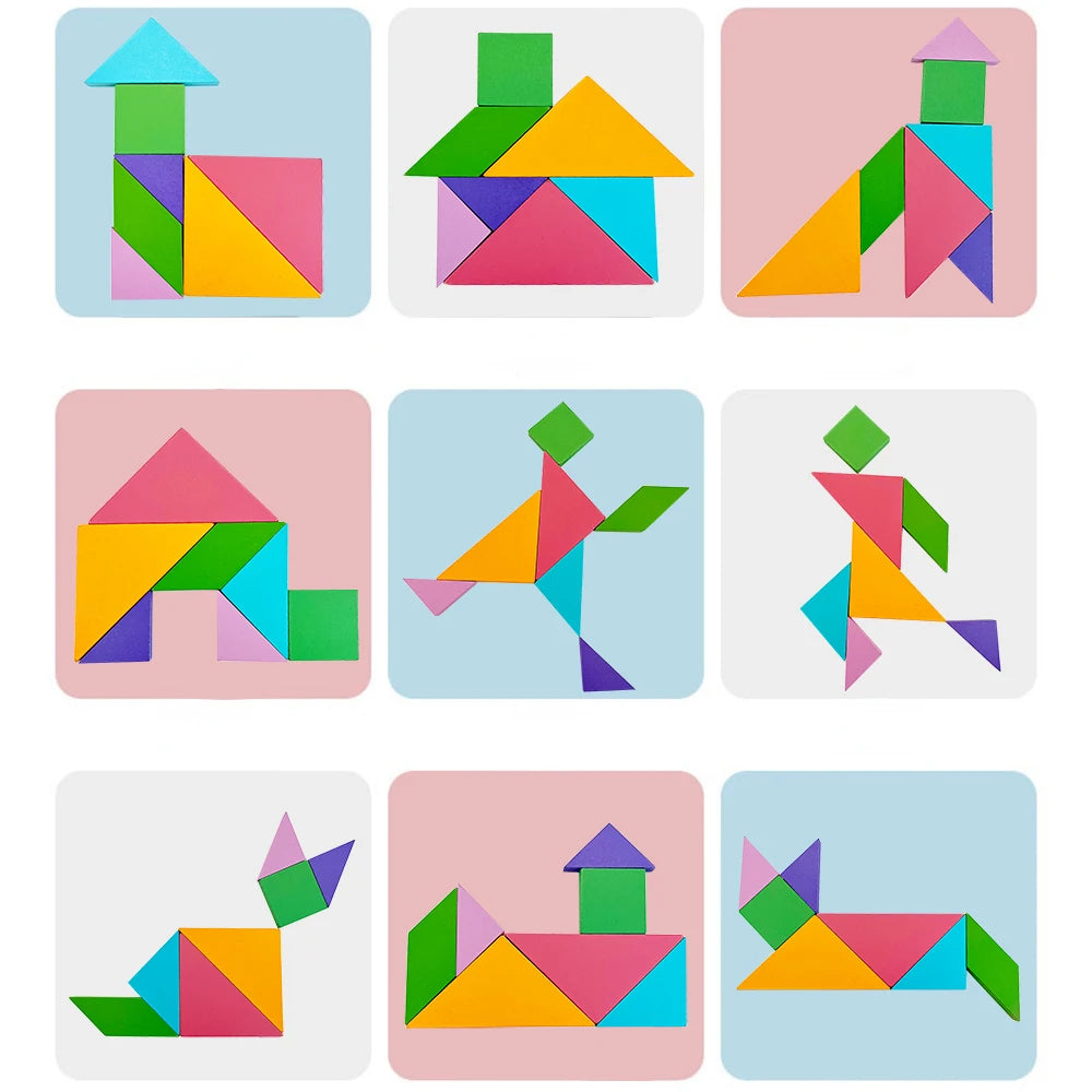 Magnetic 3D Tangram Puzzle | Montessori Travel Toy for Kids