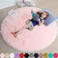 Soft Shaggy Round Rug - Fluffy White Circular Non-Slip Rug