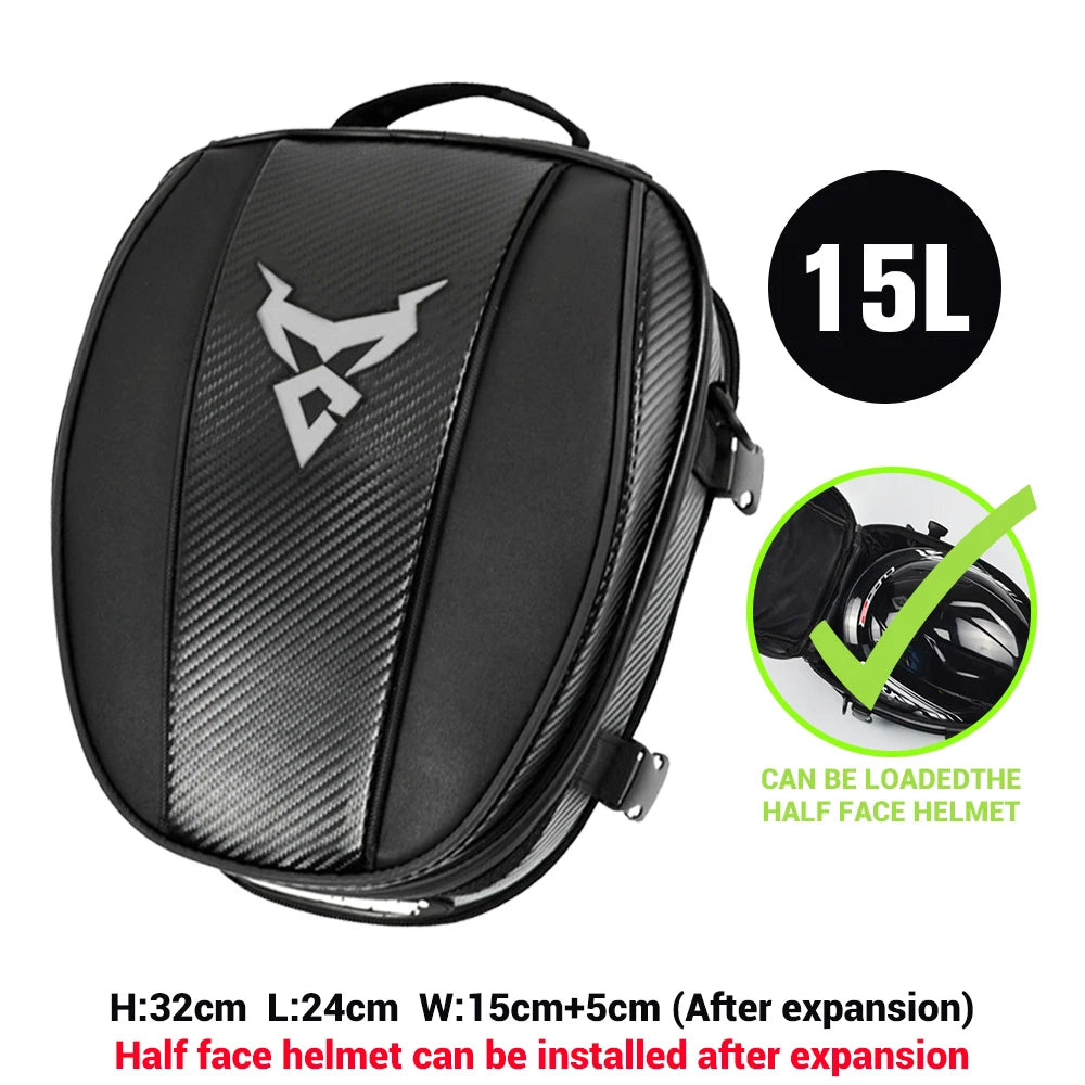 Motorcycle Tail Bag | Waterproof Expandable Rear Seat Backpack Cargo