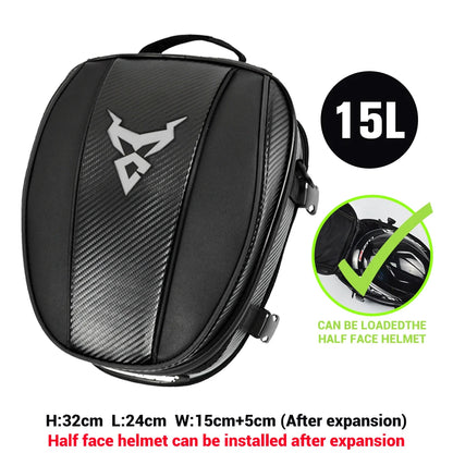 Motorcycle Tail Bag | Waterproof Expandable Rear Seat Backpack Cargo
