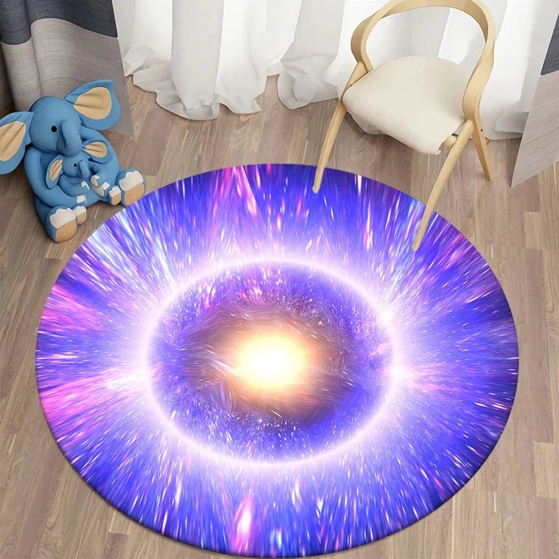 Galaxy Round Rug - 40cm Space Starry Universe Carpet
