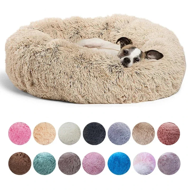 Round Pet Bed | Super Soft Plush Dog House Winter Warm Sleeping Mat