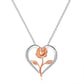 Rose Gold Heart Pendant Necklace | Elegant Cubic Zirconia Jewellery