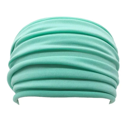 Nonslip Elastic Yoga Headband - Wide Navy Sports Hairband