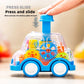 Cartoon Press Gear Car Toy | Inertia Pull-back Transparent Baby Vehicle