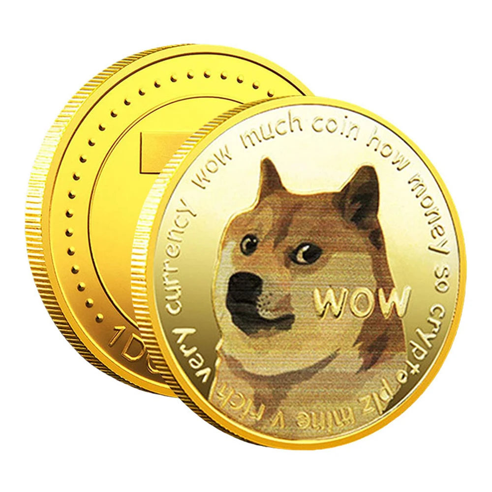 Dogecoin Commemorative Coin - Gold Plated Crypto HODL Token