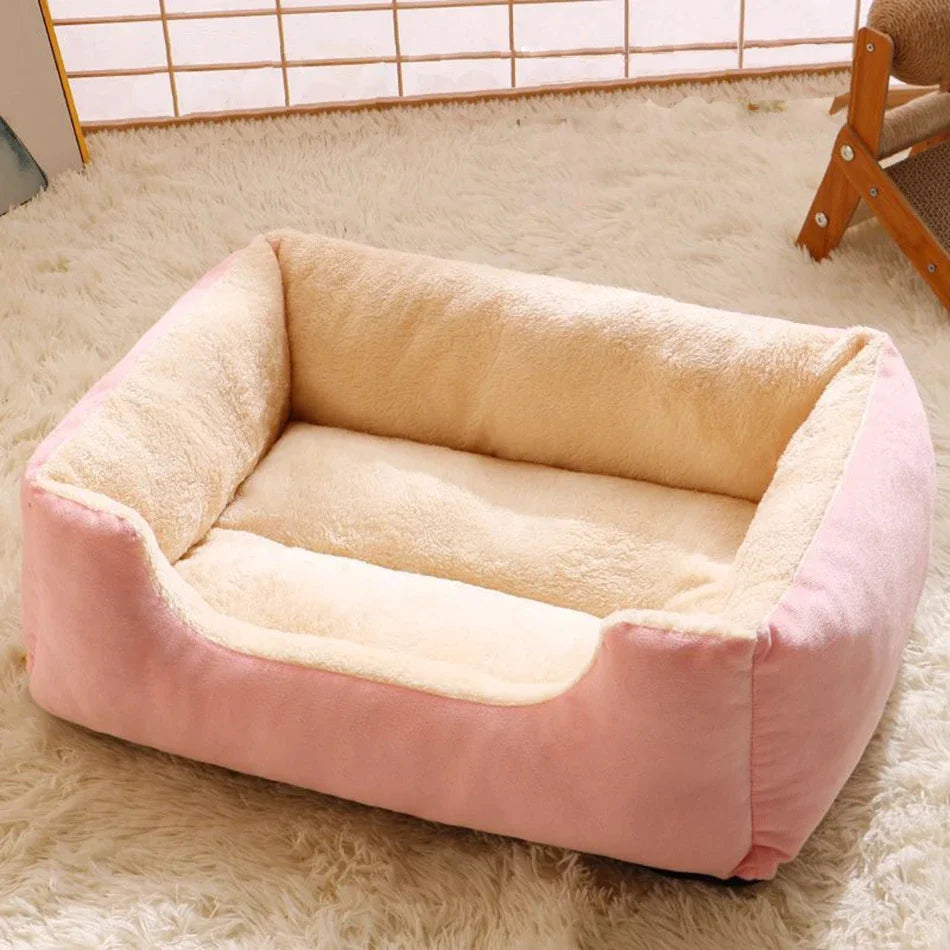 Bed for Cats | Soft Plush Pet Cushion Kitten House Basket Supply Set