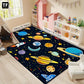 Cartoon Universe Kids Rug - Planet Space Theme Soft Play Mat