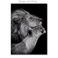 Black & White Lion Canvas Painting | Modern Animal Wall Art Mural Print
