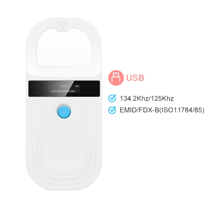 Pet Microchip Scanner | Handheld Universal RFID Animal ID Reader