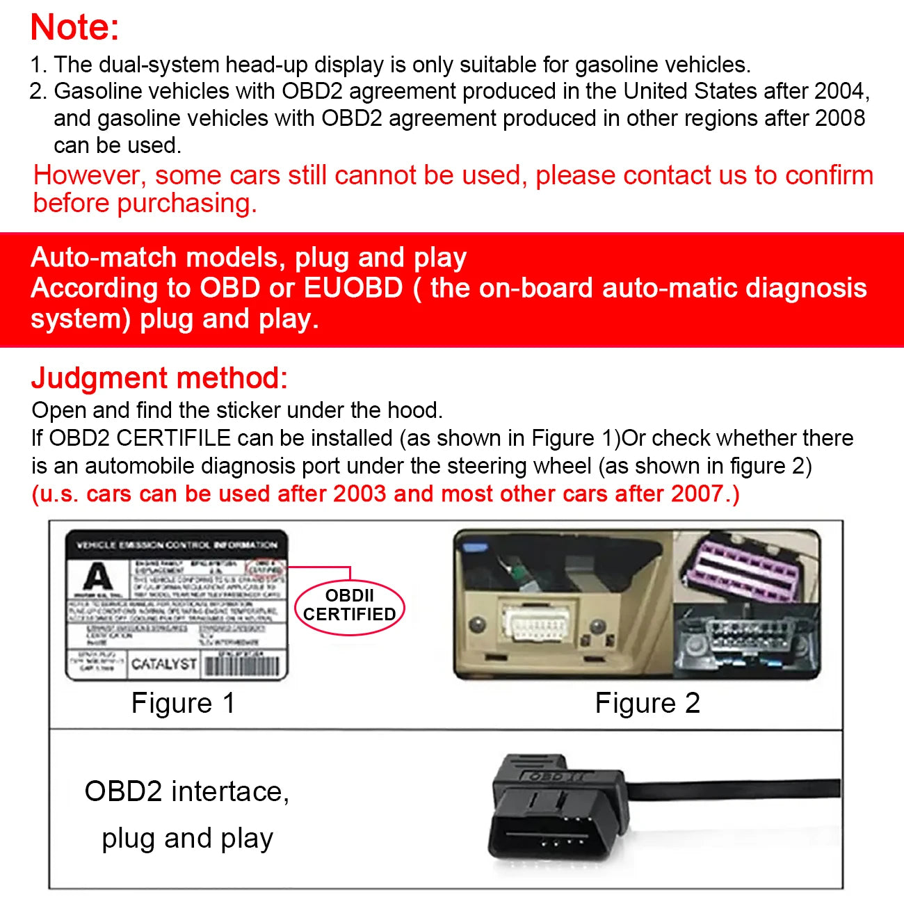 OBD2 + GPS Head Up Display | Digital Car Speedometer & Safety Gauge