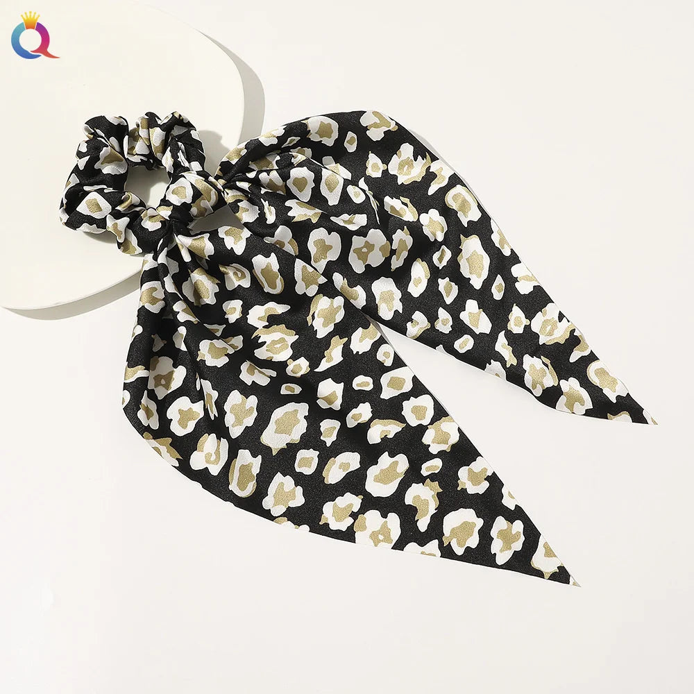 Scarf Pony Tail Scrunchie | Long Ribbon Bow Elastic Hair Tie