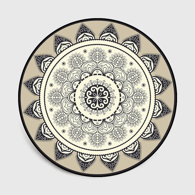 Bohemia Mandala Round Carpet - Geometric Ethnic Floor Mat