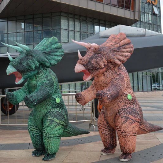 Funny Blow Up Triceratops Inflatable Dinosaur Costume - Adult Outfit