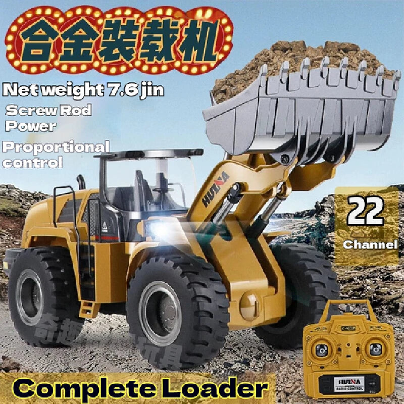RC Bulldozer 1/14 Scale | 10CH Heavy Duty All-Alloy Metal Wheel Loader
