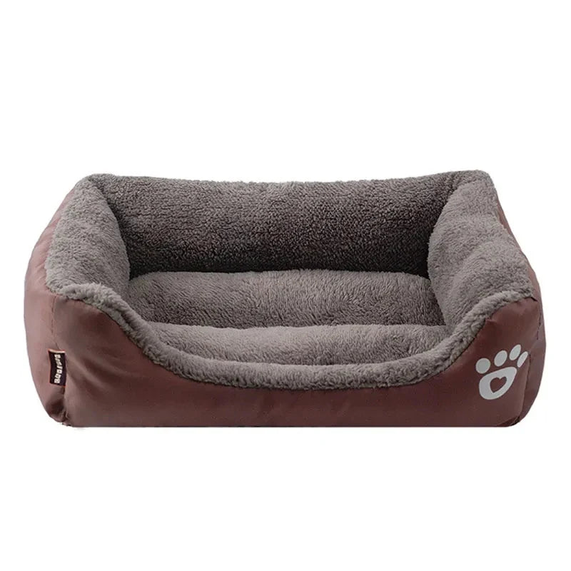 Large Dog Bed Warm Square Nest | Plush Pet Kennel Puppy Basket Cushion