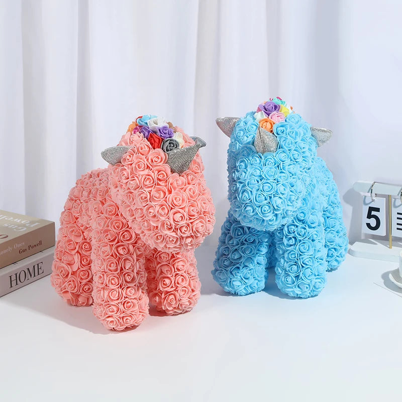 25cm Rose Unicorn PE Flower Gift | Valentines Day Magic Decor for Her