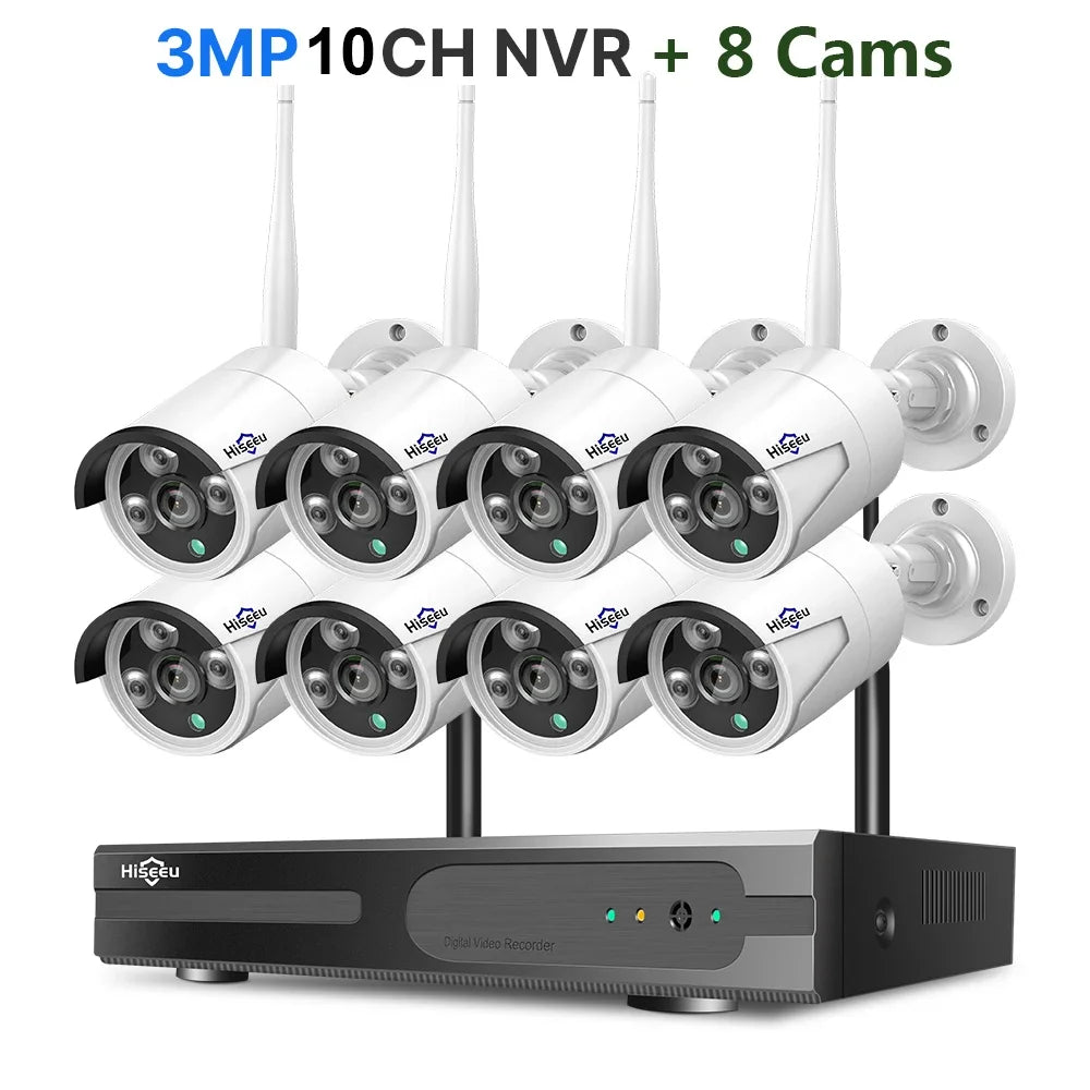 10CH Wireless WiFi CCTV Security System - 5MP HD Night Vision