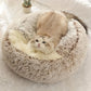 Calming Cat Bed Cave | Warm Plush Hooded Doughnut Nest & Pet Mattress