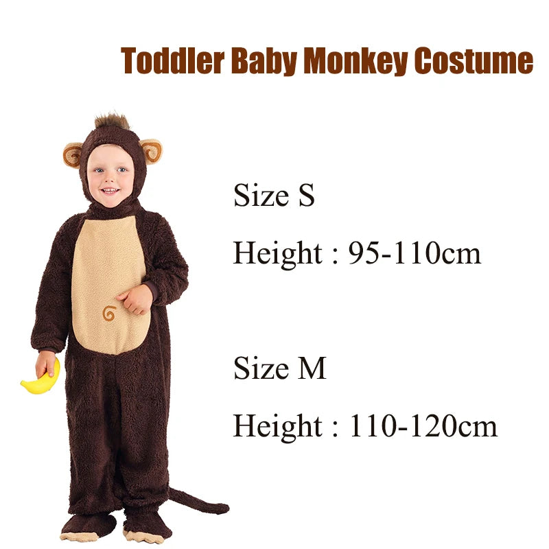Matching Family Monkey Costumes | Adult & Kids Animal Onesie Jumpsuit