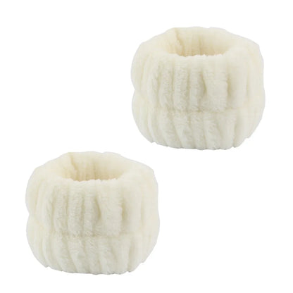 3Pcs Spa Headband & Wristband Set | Microfiber Face Wash Makeup Band