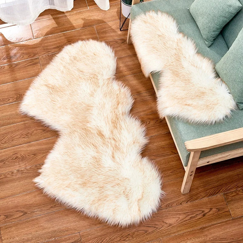 Heart-Shaped Plush Rug - Soft European Style Decorative Mat