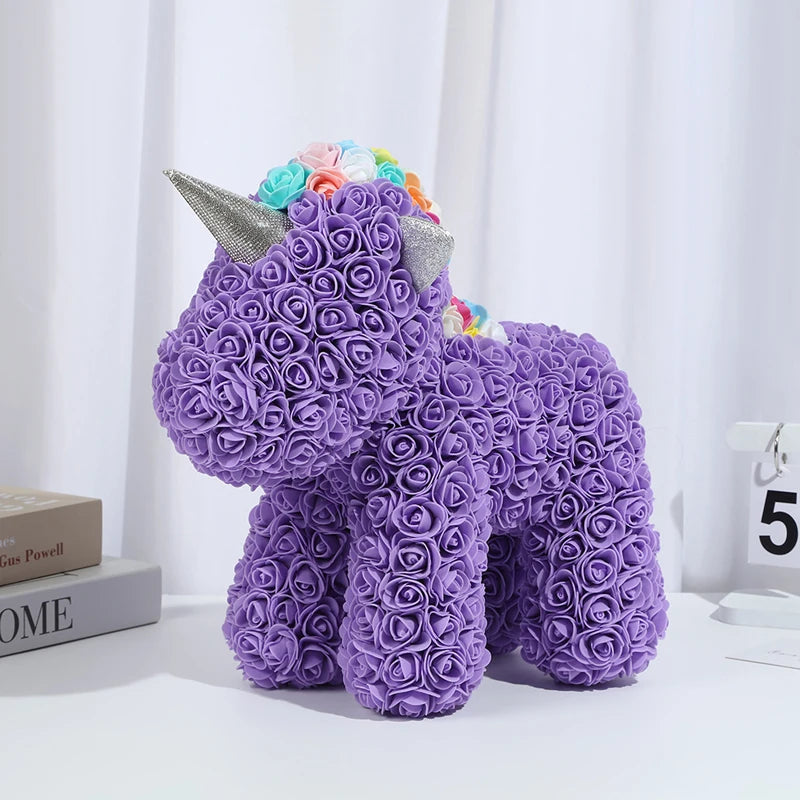 25cm Rose Unicorn PE Flower Gift | Valentines Day Magic Decor for Her