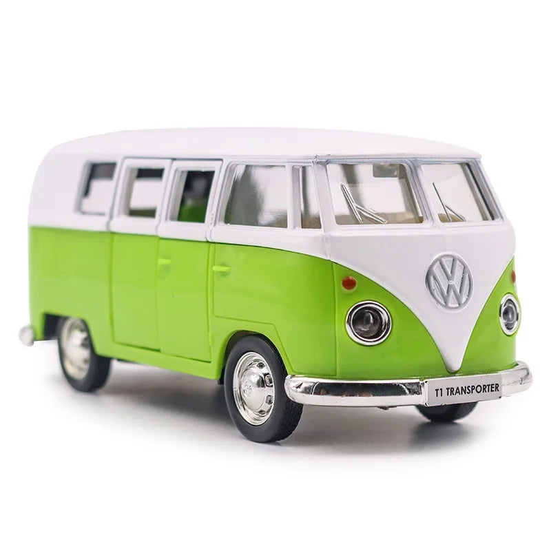 VW T1 Transporter Bus 1:36 Alloy Model | Retro Pull Back Toy Car