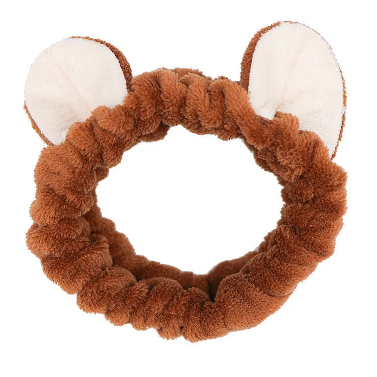 Rabbit Ear Face Wash Headband - Soft Elastic Makeup Hairband