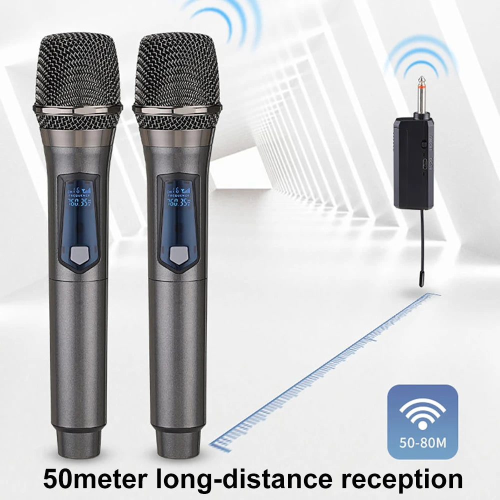 2-Channel UHF Wireless Microphone Set | Professional Dual Handheld Kit