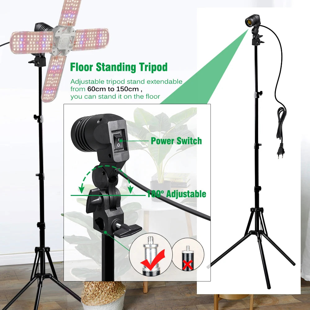 Full Spectrum LED Growth Lamp | 48W Greenhouse Plant Light & Bracket