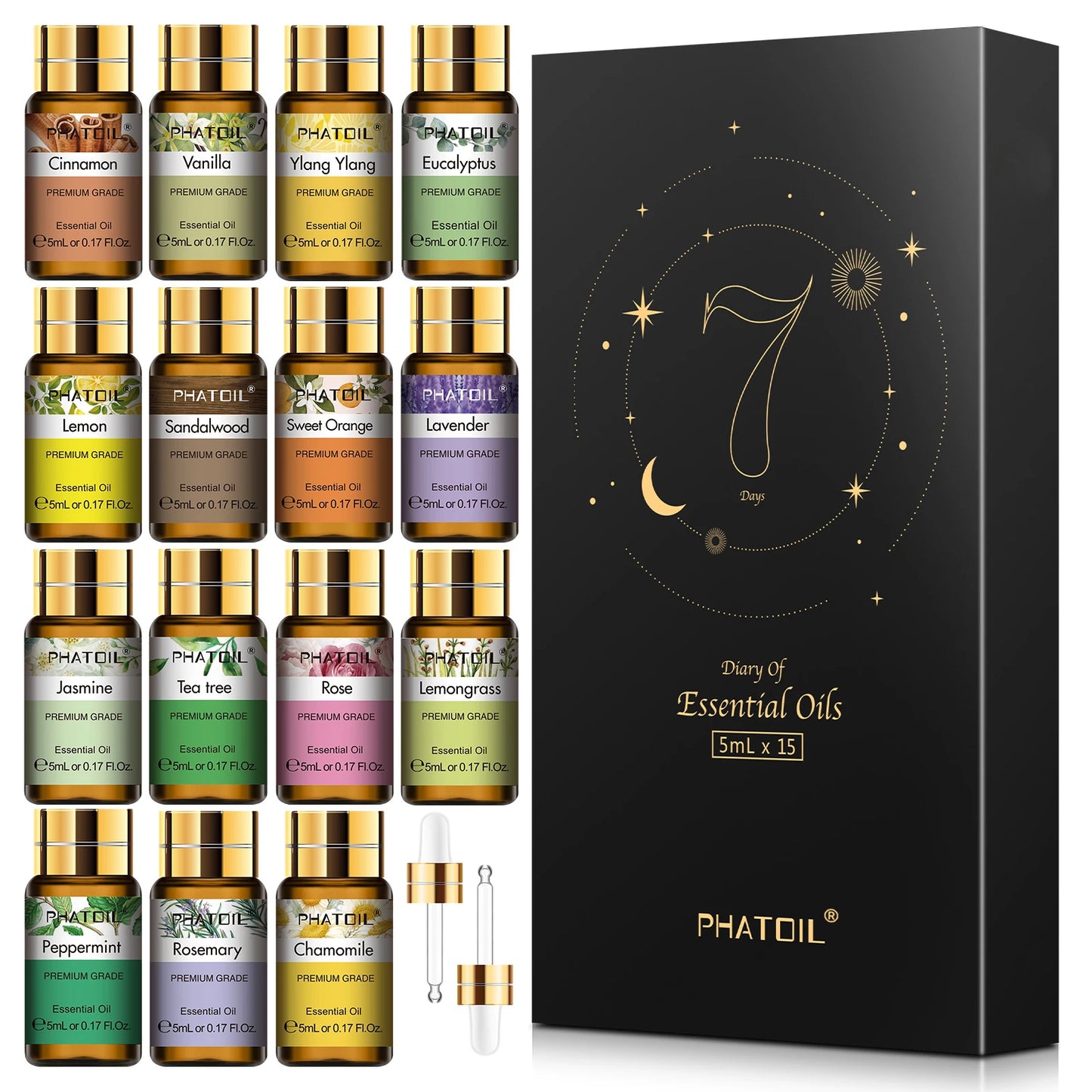 15pc Essential Oils Gift Set | 5ml Aroma Oils for Diffuser & Candles