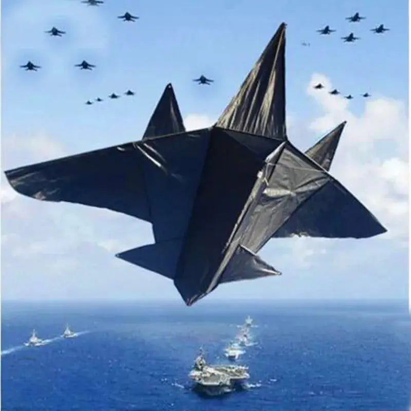 Fighter Aircraft Kite for Kids - Large 1.5m Wingspan & 100m Line