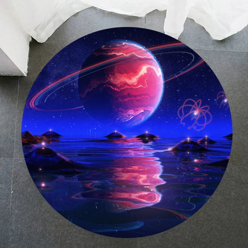 Galaxy Round Rug - 40cm Space Starry Universe Carpet