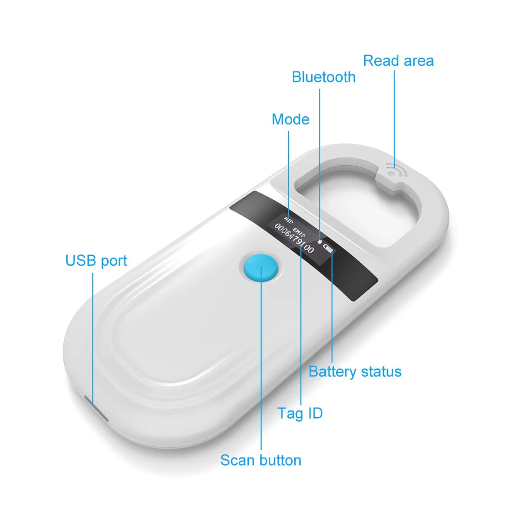 Pet Microchip Scanner | Handheld Universal RFID Animal ID Reader