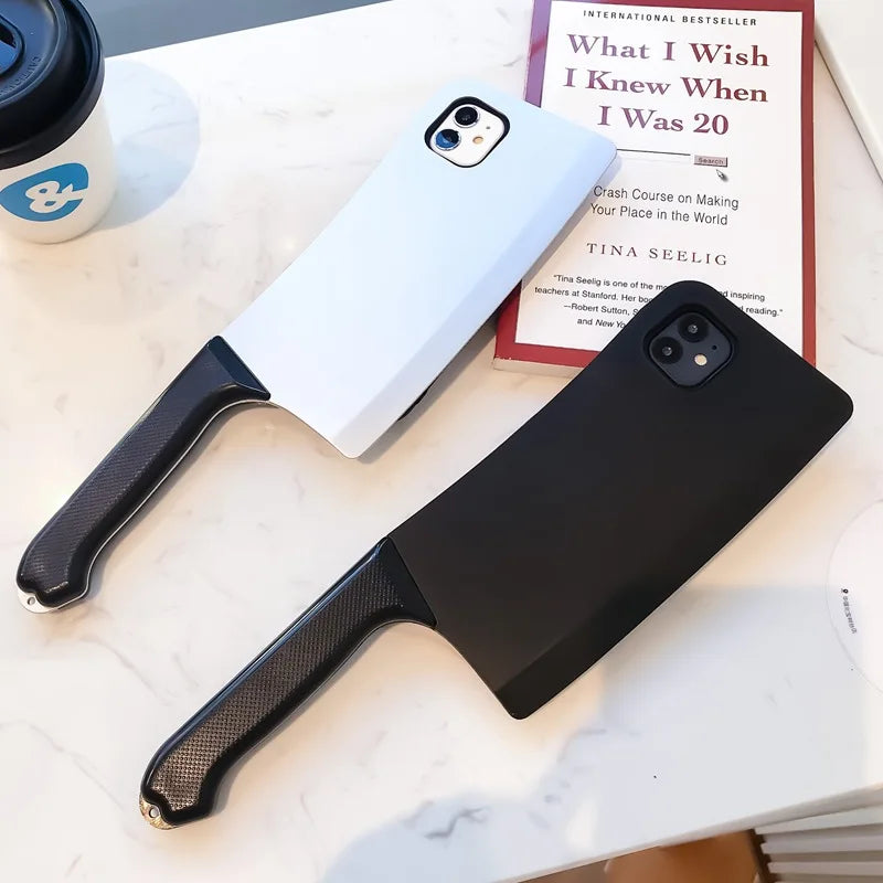 Funny Kitchen Knife Phone Case - 3D Cleaver Silicon Cover