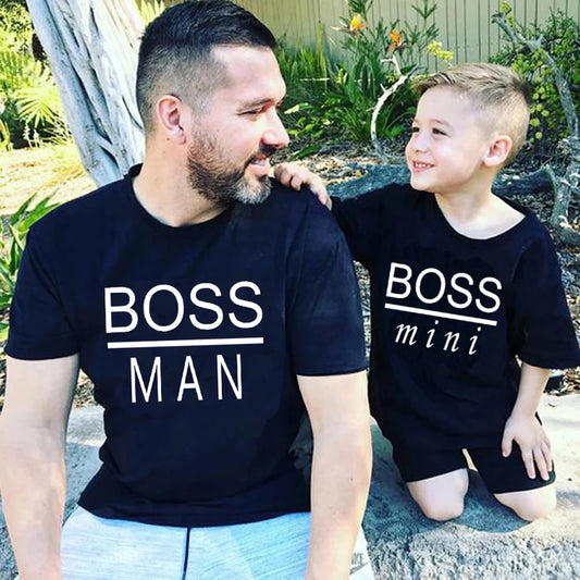 Boss Man and Boss Mini Father and Son Matching T-Shirt Set