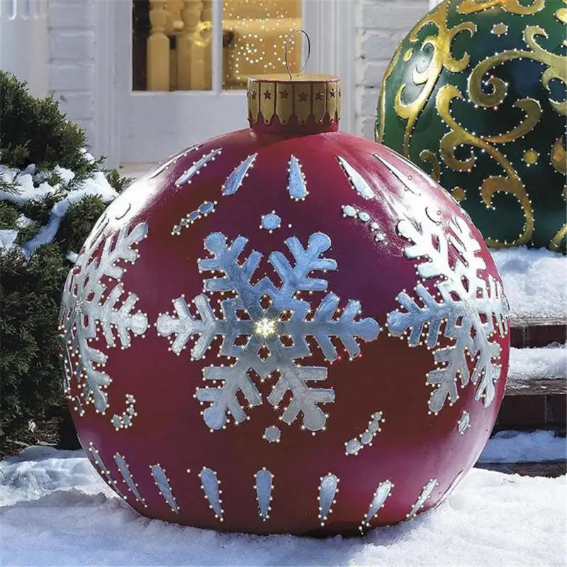 60cm Giant Outdoor Christmas Inflatable Ball - PVC Ornament