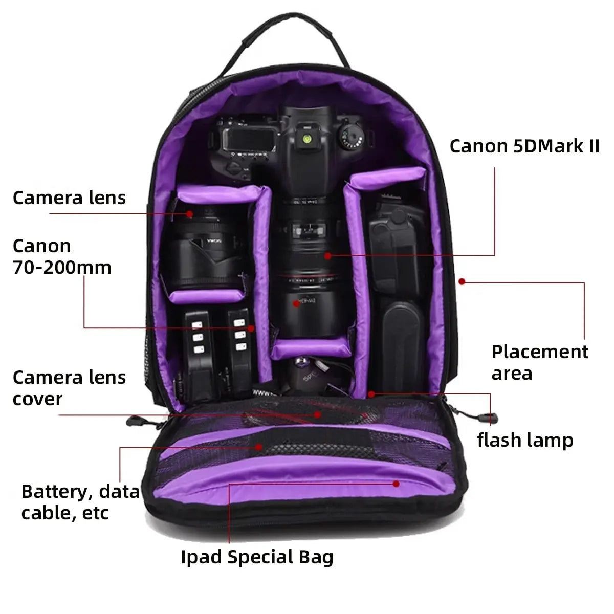 Waterproof Camera Backpack | DSLR Mirrorless Bag with Tripod Holder