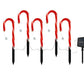 5-Piece Solar Christmas Candy Cane Lights - Pathway Decor