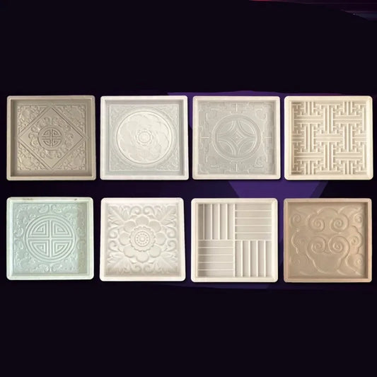 Cement Antique Flower Brick Mould - Square 3D Paving Tool
