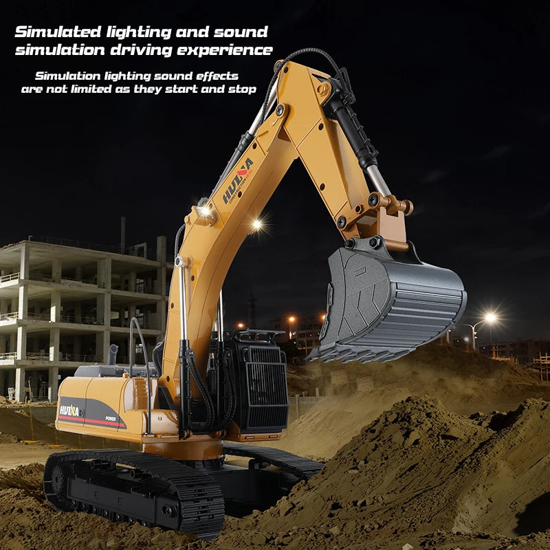 All-Alloy RC Excavator 23 Channel | Professional Metal Remote Digger